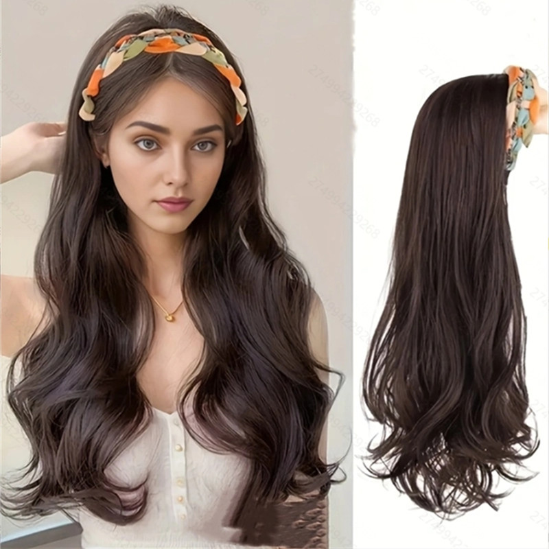Elegant Ladies' Event Suitable Wigs with Hairbands for Relaxing Wear