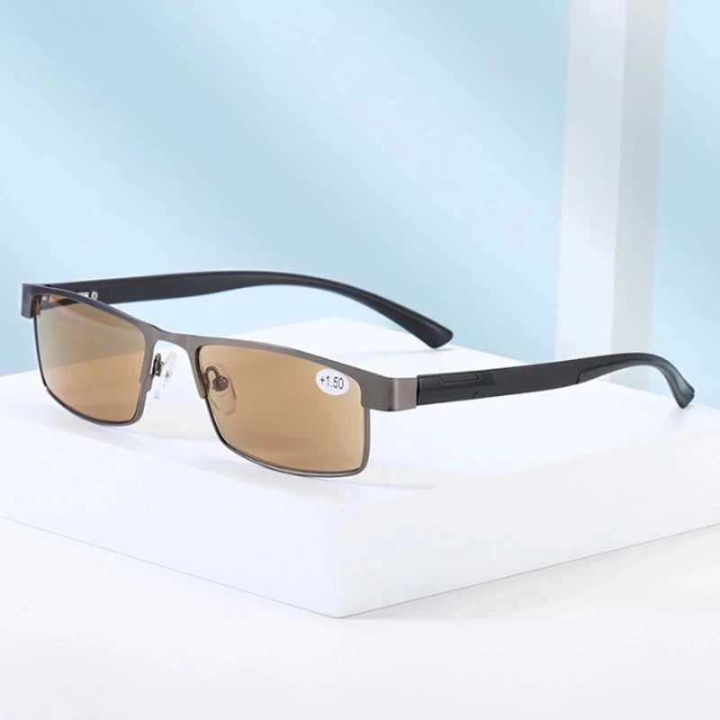 Fashion Reading Glasses Color Changing Metal Frame for Men Chameleon Eyeglasses with Presbyopia +1.0 To +4.0 Men Glasses W250513