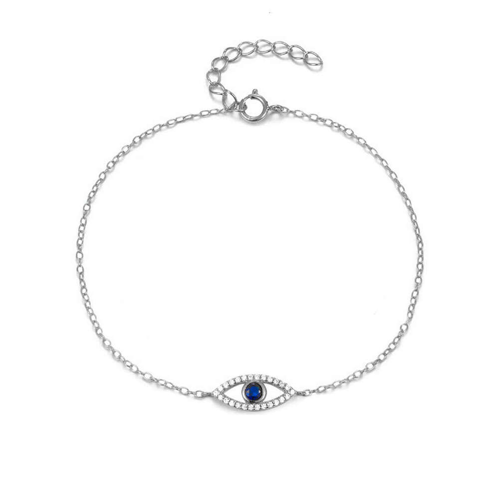 pure sier devils eye bracelet a luxurious and highend feel inlaid with blue zircon chain jewelry