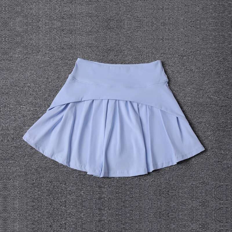 2025 Summer New Anti glare Pleated Women's Ice Sports Short Skirt High Waist Elastic Large A-line Half skirt