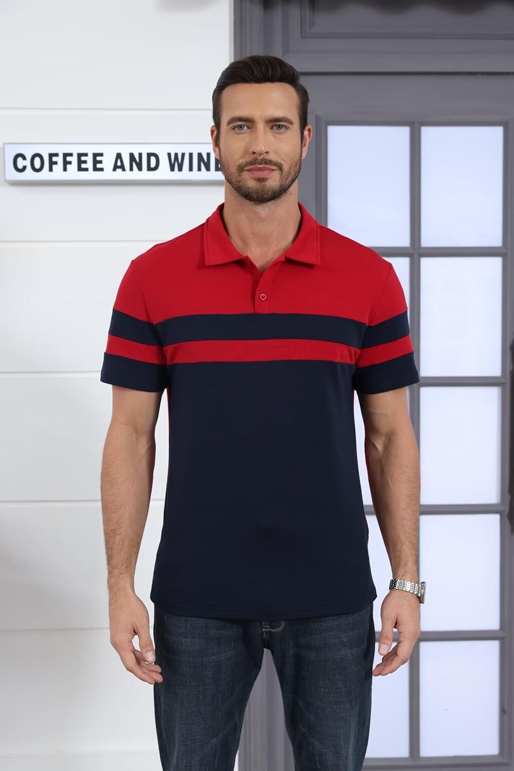 Mens Polo shirt Mens Polo Shirts Short Sleeve Color Block T Shirt Summer Lightweight Casual Golf Shirts Polos shirts tshirt Casual tops summer clothes