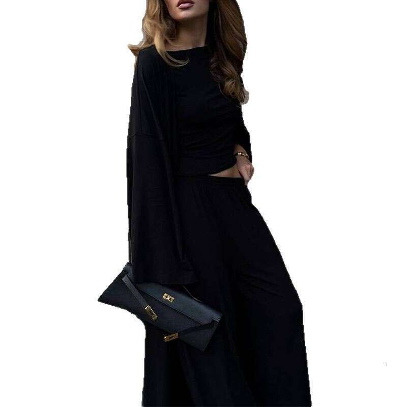Women's Clothing 2025 Summer New Casual Cardigan Long Sleeved Top High Waisted Pants Fashion Set B5
