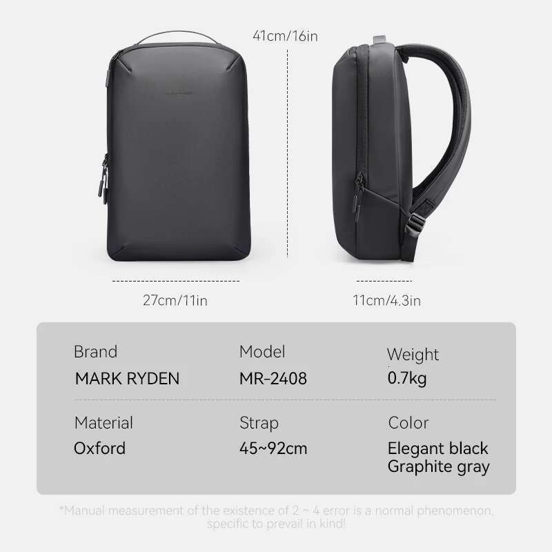 MARK RYDEN Business travel backpack water- minimalist computer bag