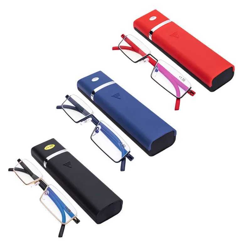 Flexible Half Frame Reading Glasses with Box Men Women Portable Anti-blue Eyeglasses Unisex Presbyopia Eyewear +1.0 To +4.0 W250513