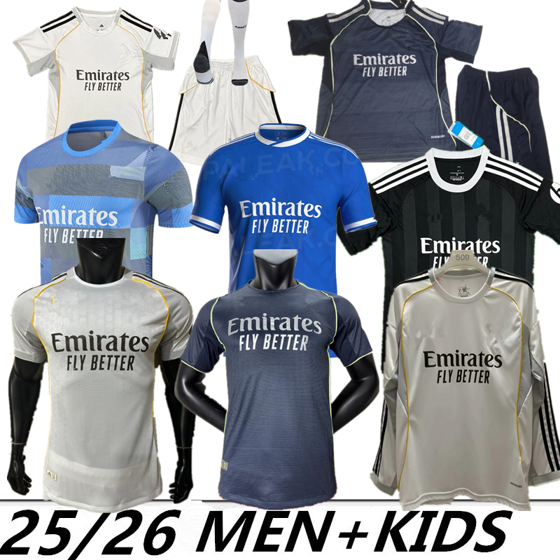 Real 25 26 MBAPPE BELLINGHAM Soccer Jerseys RODRGO VINI JR MODRIC Football Shirt kids kit 2025 VALVERDE ENDRICCK CAMAVINGA goalie Long sleeved player 16-4XL mADriDs
