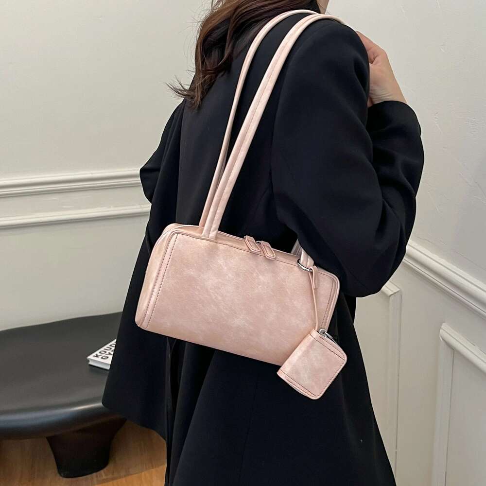 LEFTSIDE Women PU Leather Square Shoulder 2025 Trend Fashion Simple Short Handle Underarm Bag Female Y2k Handbags And Purses