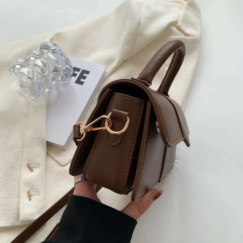 Pu Leather Shoulder For Women Handbag - Fashion Crossbody Bags Vintage Underarm Bag Square Satchel (Black)
