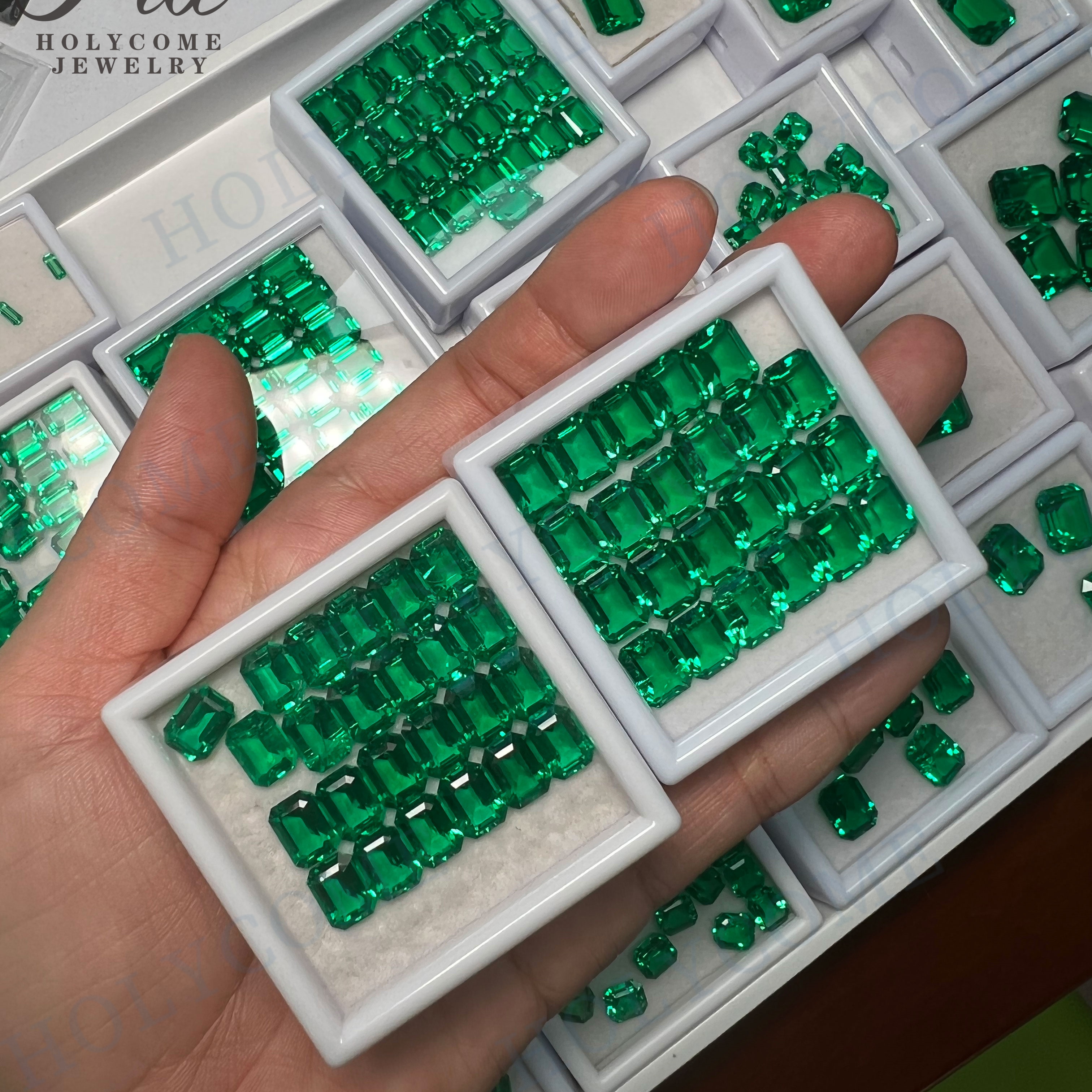 Lab Grow Emerald High Quality Loose Emerald Gemstone Shape Colombia Hydrothermal Synthetic Lab Created Emerald Diamond for Jewelry