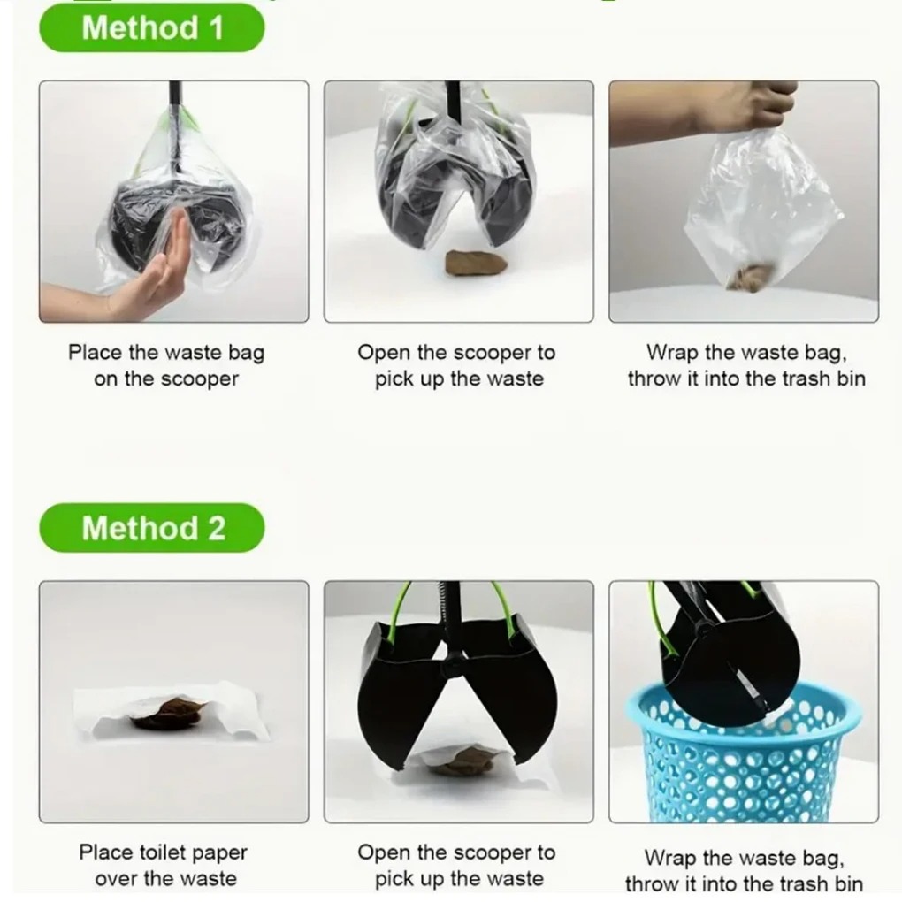 Dog Poop Scooper Pet Long Handle Large Folding Design Fecal Collector Outdoor Dog Poop Grabber Pet Clean Tools