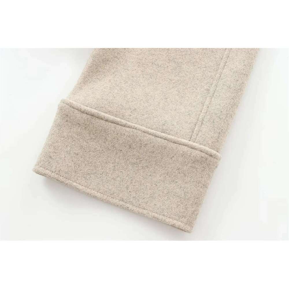 Kar&Otza 24 Autumn New Solid Color Loose Soft Felt Coat with Collar and Long Sleeve Fashion Casual Top