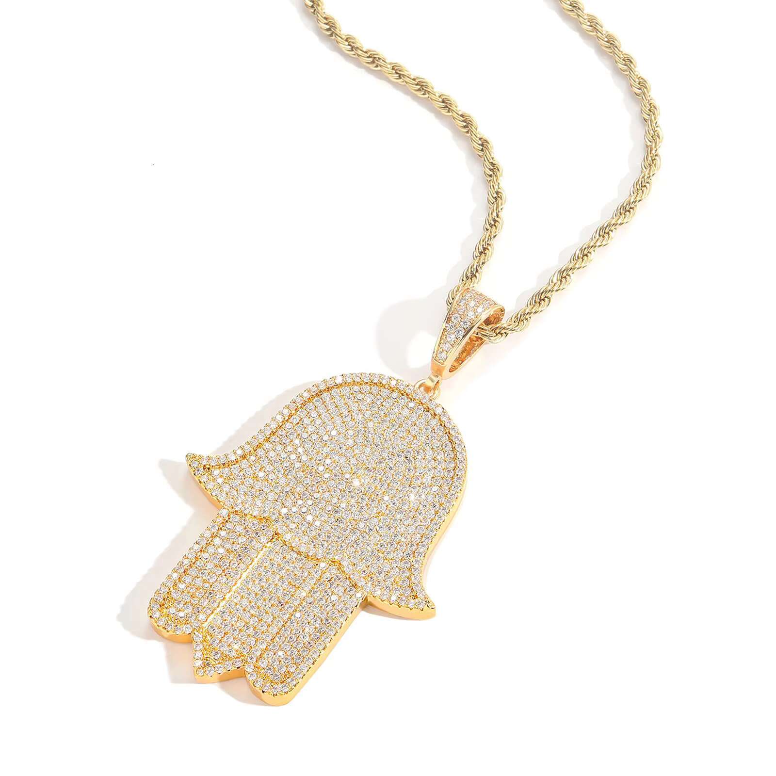 Fashionable pendant hip-hop hand necklace, full of zircon personalized men's and women's accessories