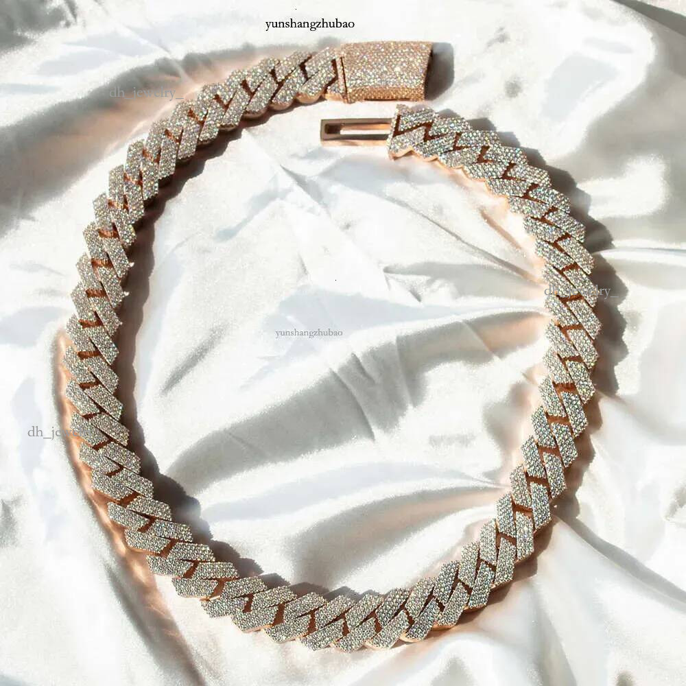 Necklaces Men Pendant Kibo Custom Hip Hop Necklace Jewelry Vvs Sterg Sier Def 20mm Dia Moissanite 14k Rose Plated Cuban k Chain