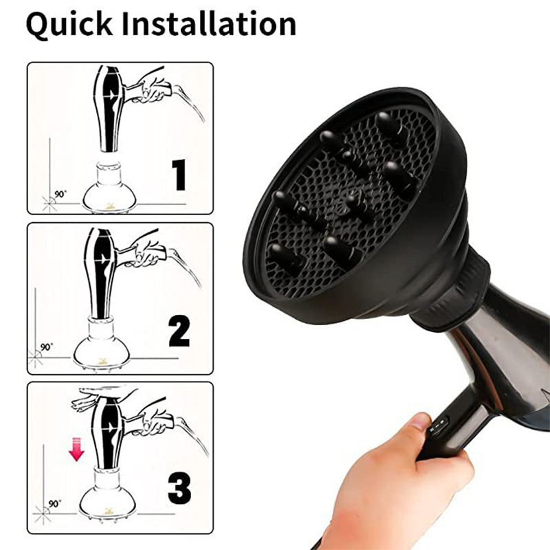 Silicone Hair Dryer Cover Hair Dryer Telescopic Nozzle Drying And Styling Curling Hair Hair Care Tools Folding Wind Cover Hair Drying Cover