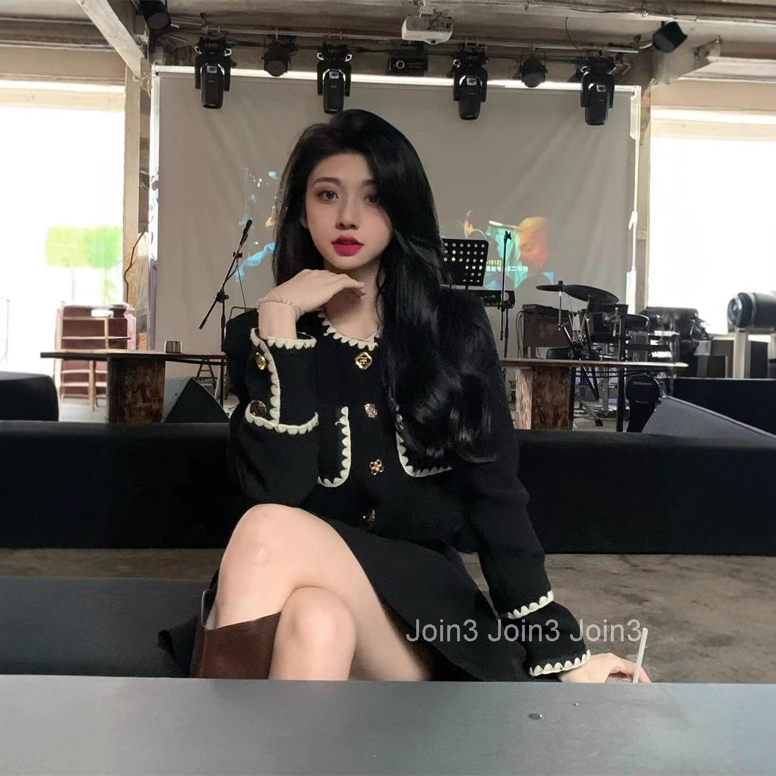 25ss Fashion Set Dress for Womens Autumn and Winter 2025 Short Stature Korean Style Outfit with a Complete Set of Short Skirts