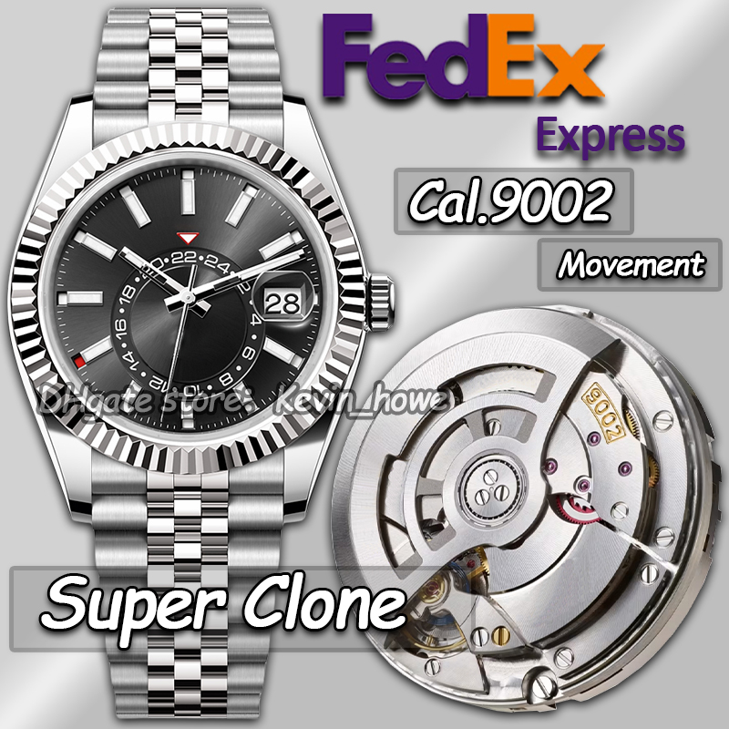 Mens Watch Designer Watches Men Top Luxury Quality Super N Factory Watch Men Full Function Automatic Cal.9002 Movement Sapphire Luminous Diving 100M Watches With Box