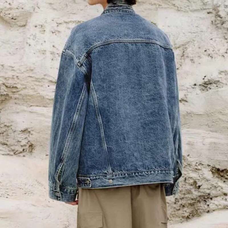DEAT Fashion Women's Irregular Blue V-neck Casual Denim Coats Spring New Items Trendy Lace-up Loose Jackets Female 33A2709