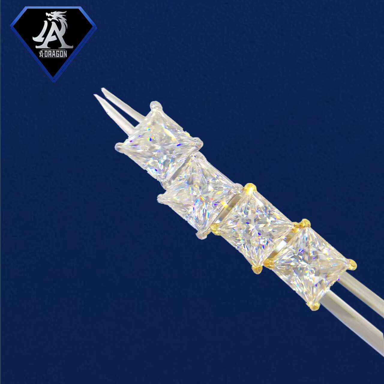 New Arrival Unisex VVS Princess Cut Moissanite 925 Sterling Silver Hip Hop Earrings Fast Shipping