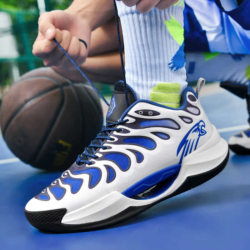 High-quality Mens Basketball Shoes Reflective Basketball Sneakers Men Mesh Outdoor Rubber Anti Slip Sports Training Shoes M Z250513
