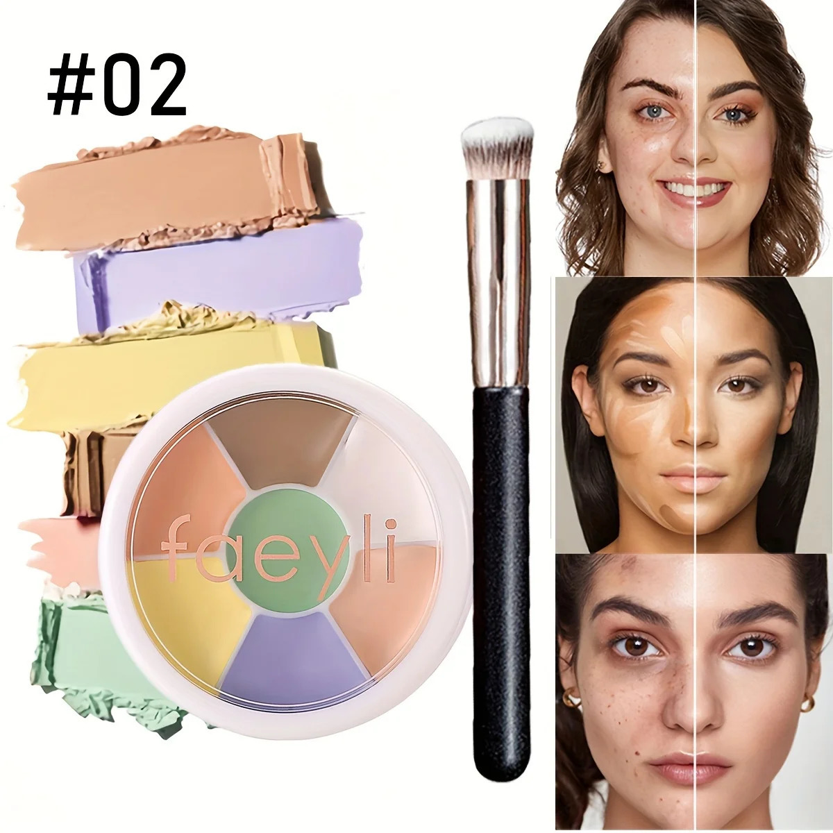 Multifunction Concealer Palette Matte Contour Concealer With Brush Covering For Dark Circles Concealer Cream Makeup Cosmetics 250512