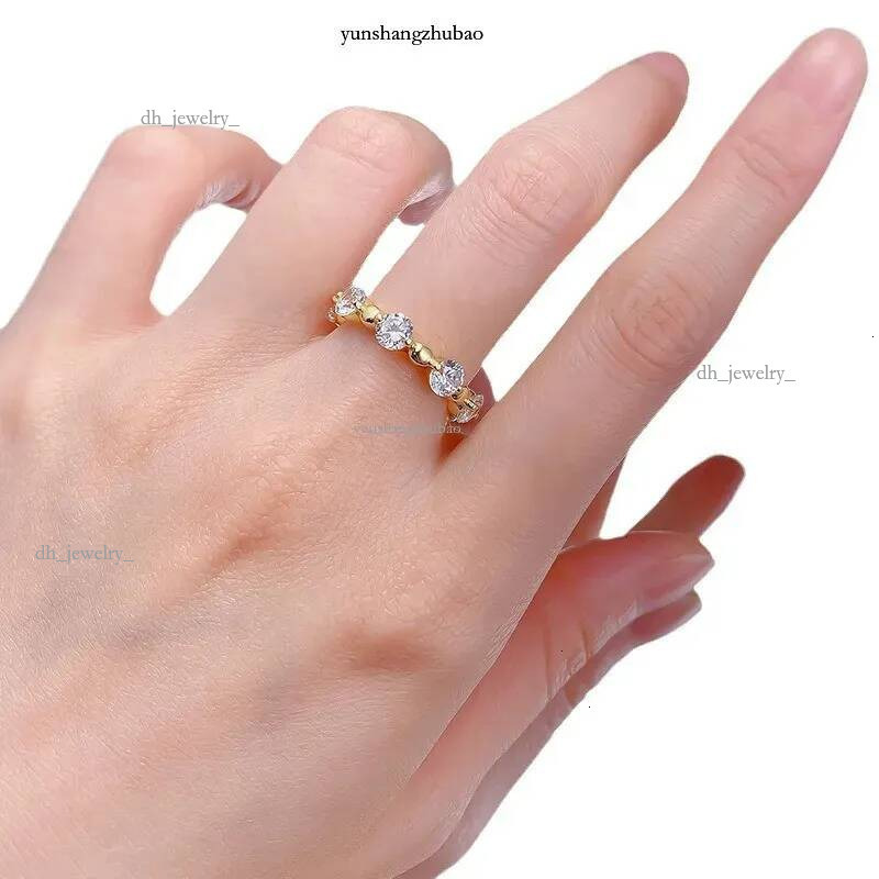 14K Gold Moissanite Dia Ring 100% Sterg Sier Party Wedding Band Rings for Women Men Engagement Jewelry Gift