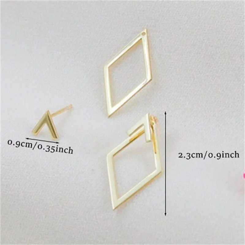 Retro Minimalist Geometric Square Detachable Triangles Stud Earrings for Women Fashion Jewelry Accessories Party Gifts Y250510