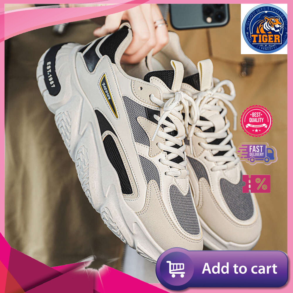 Ddmytiger Sole Versatile Thick Clunky Sneaker For Men New Trend Mesh Lace Up Breathable Casual Sports Shoes Increased Soft Soles Outdoor Shoes