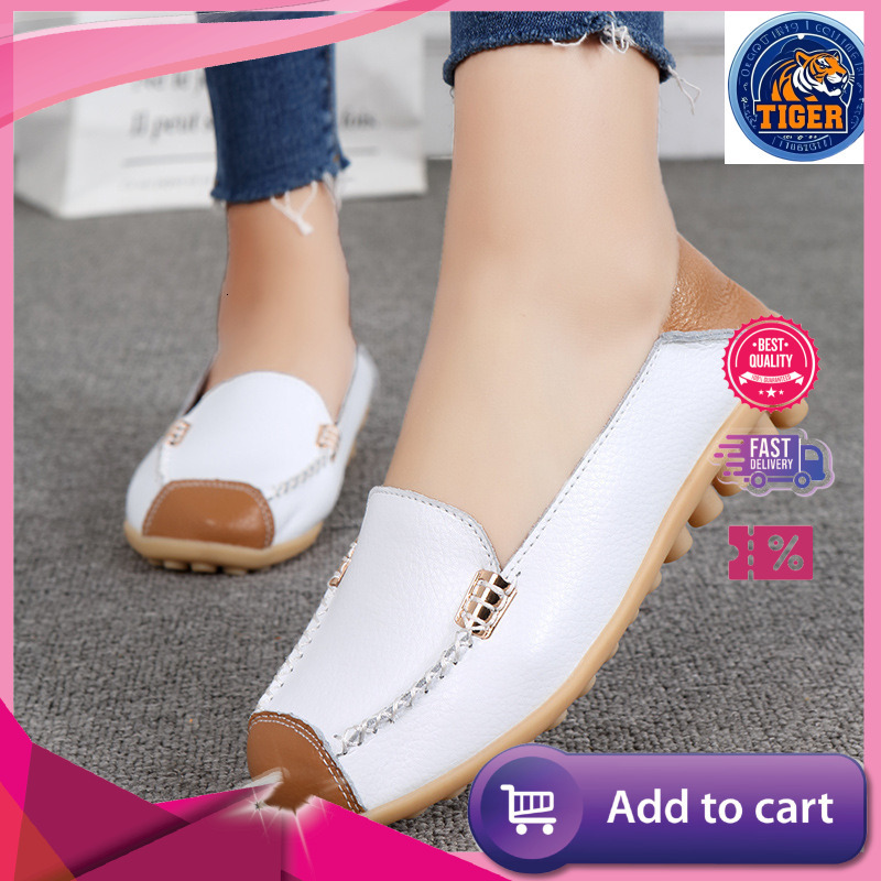 Ddmytiger Bean Women S New Spring Summer Leather Surface Waterproof And Anti Slip Cow Tendon Soft Sole Casual Versatile Mom Shoes Outdoor Shoes
