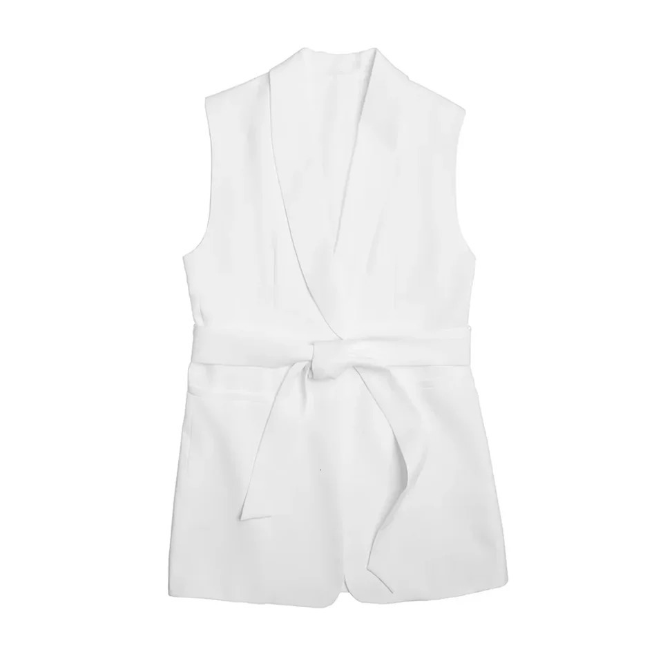 Kar Otza Summer Product French Commuting Style Versatile Waist cinching and slimming Collar tied up suit vest 250506