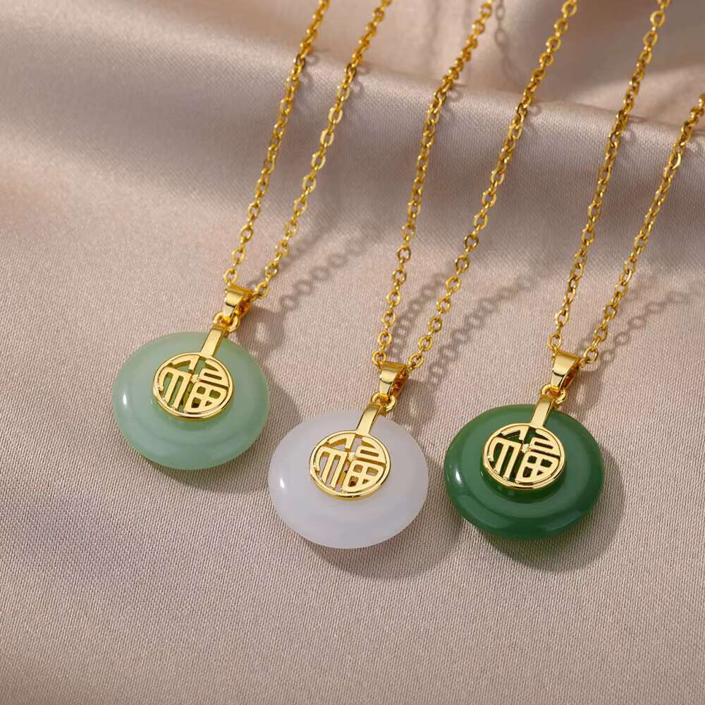 Fashionable women's and men's gold-plated fashion circle jewelry pendant necklace