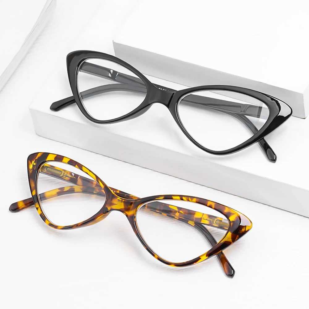 Fashion Cat Eyes Reading Glasses Ultralight Small Frame Clear Lens Presbyopic Eyeglasses For Women Men With +1.0 to +4.0 W250513