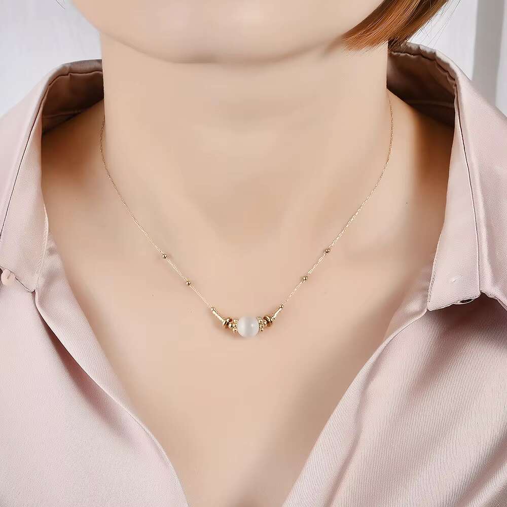 Hot Sale Wholesale Stainless Steel Natural Stone Fashion Jewelry Pendant Necklace for Women