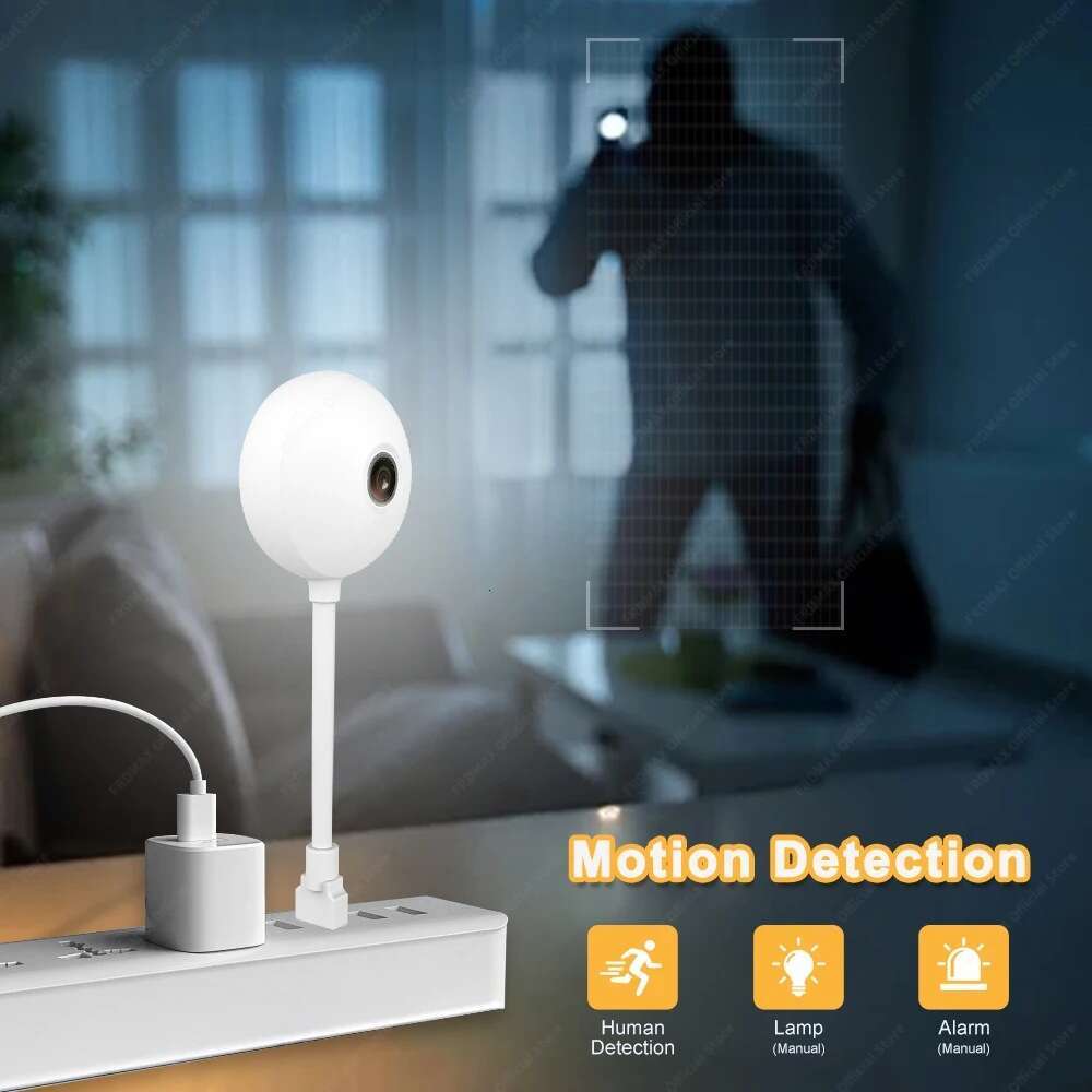 3MP Graffiti USB Light Bulb Indoor Mini WiFi Camera Smart Home Plug and Play Baby Monitoring