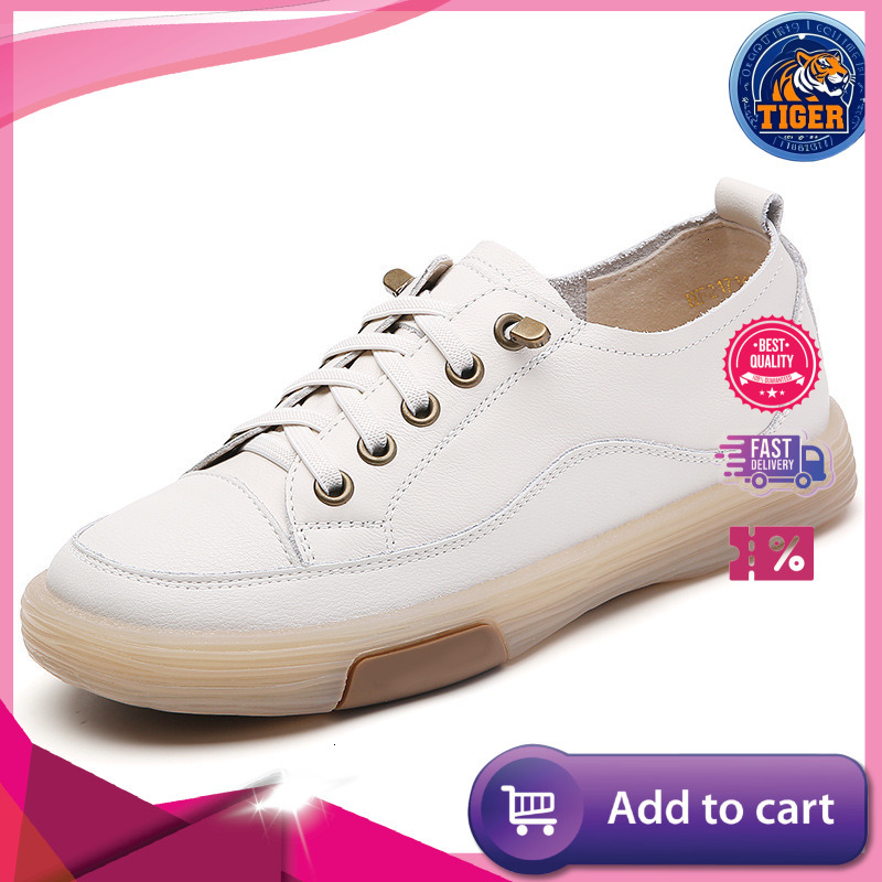 Ddmytiger British Style Small For Women In Spring One Foot Leather Single Shoes Cowhide Soft Sole Casual White Outdoor Shoes