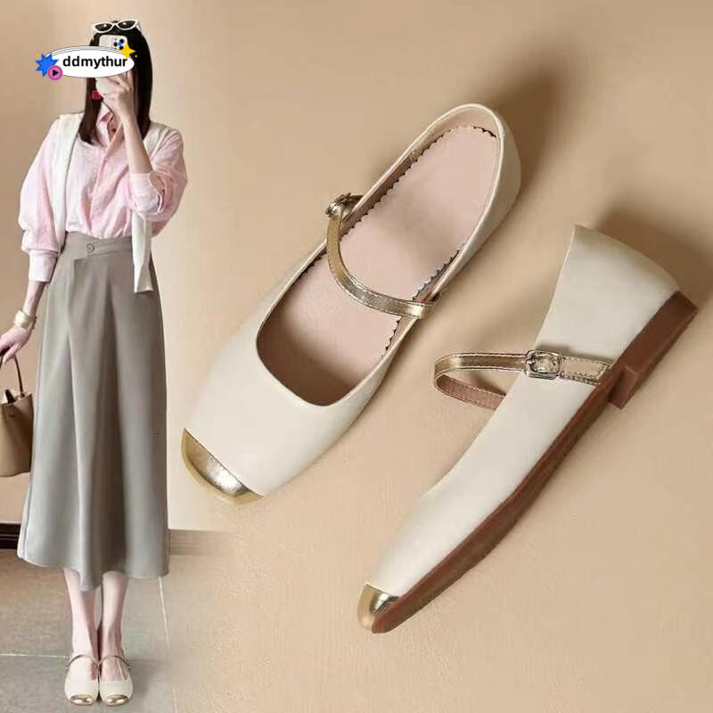 Real soft Mary Jane 2025 new fashion versatile fragrant style single shoe temperament small leather women's shoes ddmythur