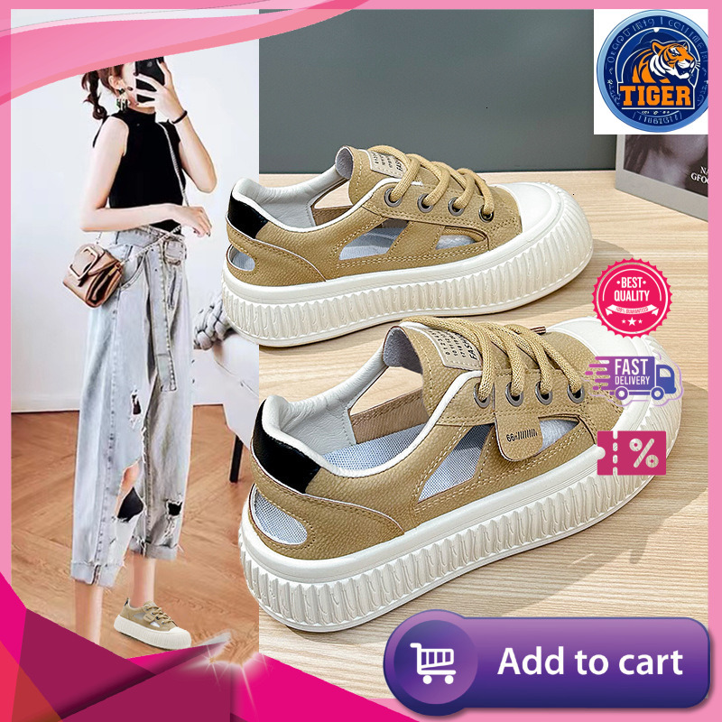 Ddmytiger Summer New Korean Ins Breathable White For Women Hollow Out Casual Board Shoes Thick Bottom Versatile Sponge Cake S M Outdoor Shoes
