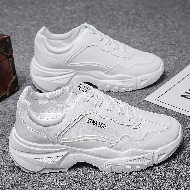 Men S Spring New Breathable White Men S Korean Version Casual Shoes Versatile Interior Height Increasing Sports And Leisure Dad Trendy Shoes Ddmysatur