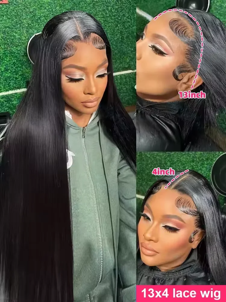 40 46 Inch 220 Density Full Frontal Wig For Black Women Wigs Human Hair Wigs 13x4 HD Bone Straight Transparent Lace Front Wigs Synthetic Front wigs