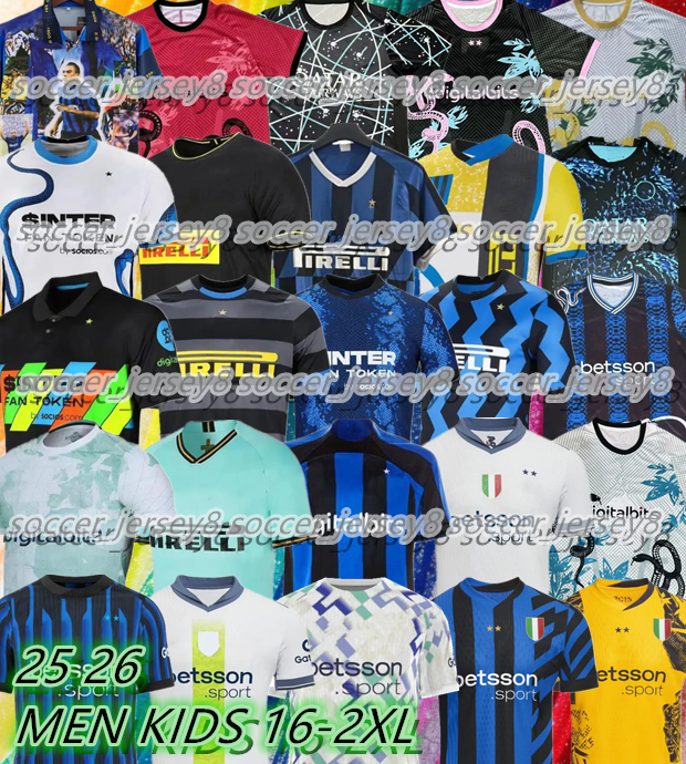 19 20 21 22 23 24 25 26 InTEr Milanes soccer jersey THURAM LAUTARO CALHANOGLU TAREMI BARELLA BROZOVIC LUKAKU J.ZANETTI GAGLIARDINI 2025 2026 Football Shirt men kids kit