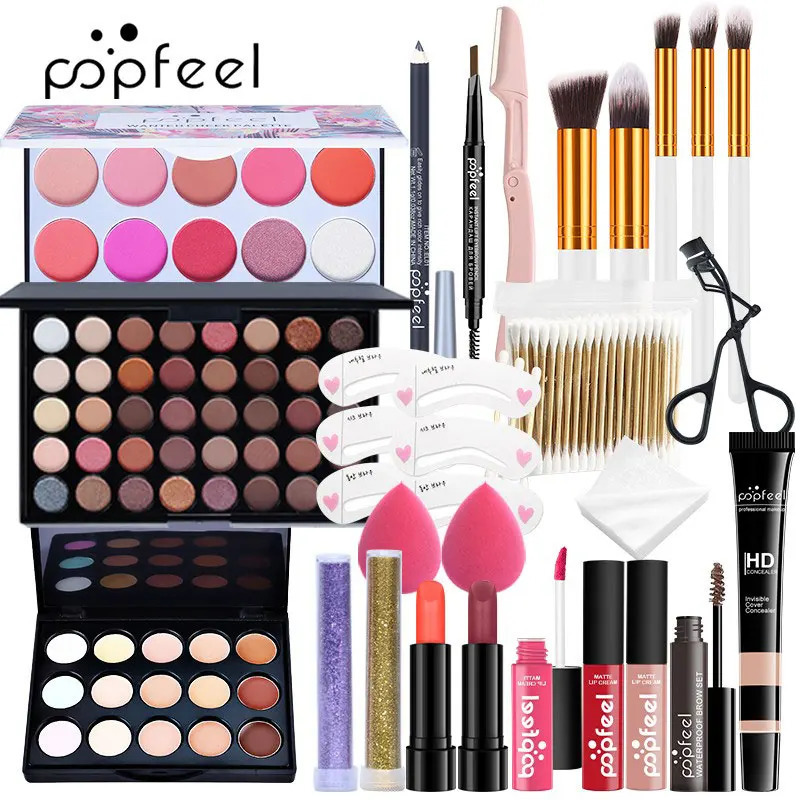POPFEEL Complete Face Makeup Set Multi-Functional Makeup Kit with Foundation Eyeshadow Palette All-in-One Beauty 250512