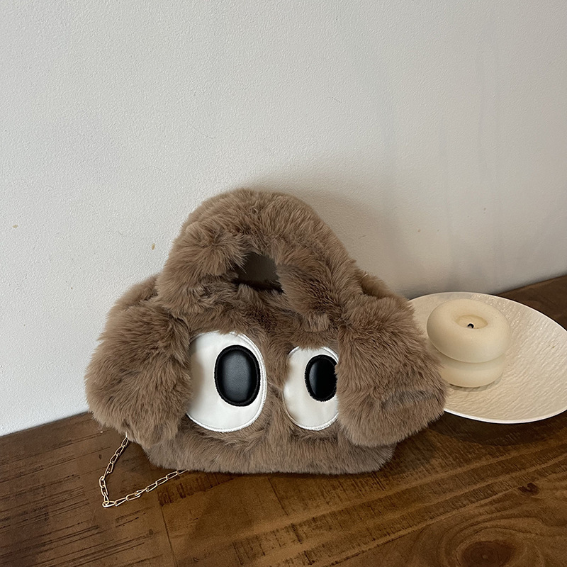 Cute cute for autumn and winter, women's 2025 new versatile crossbody bags, super popular hand-held furry bags
