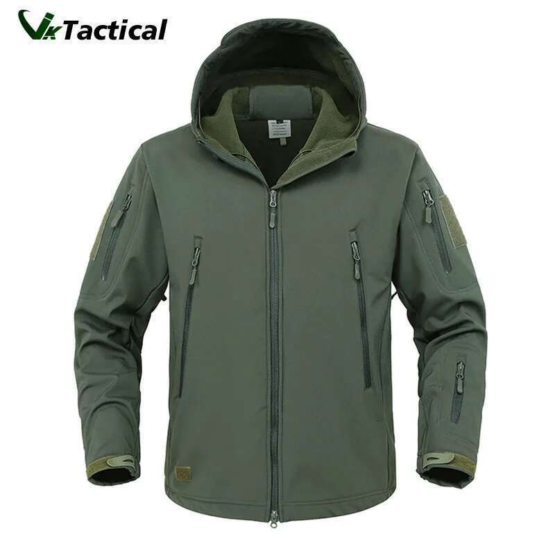 Military Shark Skin Soft Shell Tactical Windproof Waterproof Jacket Men Army Combat Jackets Mens Hooded Bomber Coats