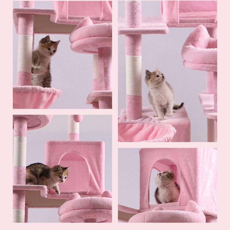 Folding board cat climbing frame, comfortable cat bed with large space, scratch-resistant and wear-resistant, fully functional and high-quality plush