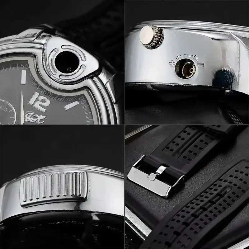 New Trendy Metal Gas Watch Lighter Men Outdoor Windproof Portable Rechargeable Lighter Fashion and Cool Personty Gift 2025 Y250513