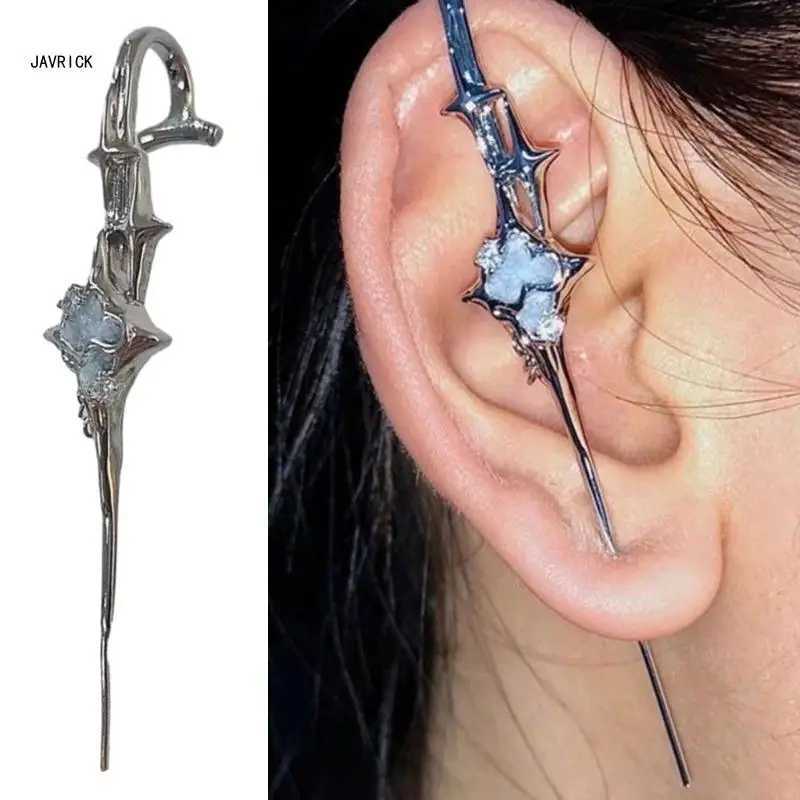 Retro Geometric Four-Pointed Star Earrings Niche Advanced Anti-sensitivity Front and Back Earrings Puncture Ear Needle Y250510