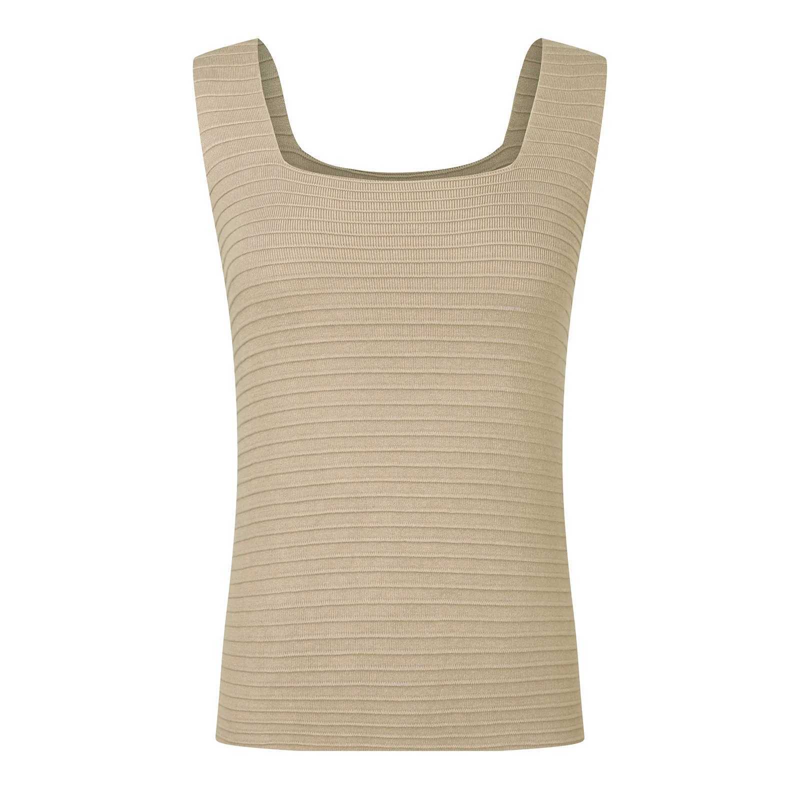 Womens Tank Tops Summer Sleeveless Square Neck Shirts Casual Slim Fitted Knit Shirts Female Soft Casual Womens Black Tank M250513