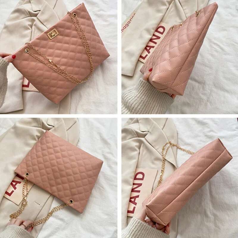 Tote Bags for Women PU Leather Dia Lattice Handbag Personality Large Capacity Underarm Shoulder Designer Bag