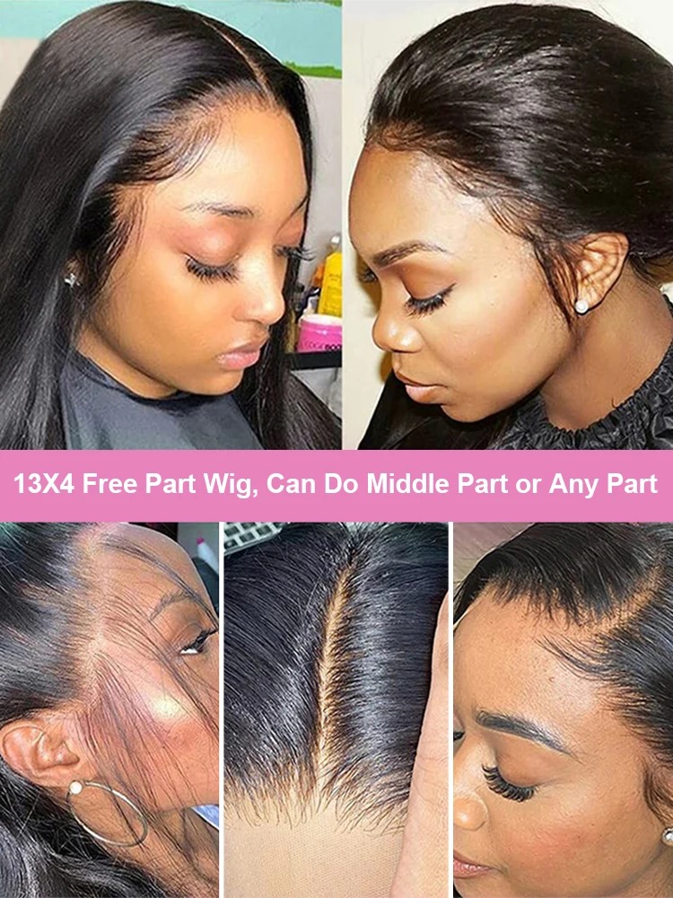 200 Density 40 42 Inch Straight 13x6 HD Lace Frontal Human Hair Wigs Brazilian Transparent 13x4 Lace Front Wig For Women Synthetic Front wigs