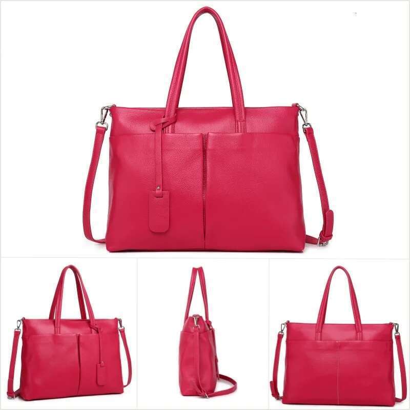 Genuine Leather Tote For Women Casual Elegant Commuter Travel Bag Fashionable Large Capacity Shoulder Handbag