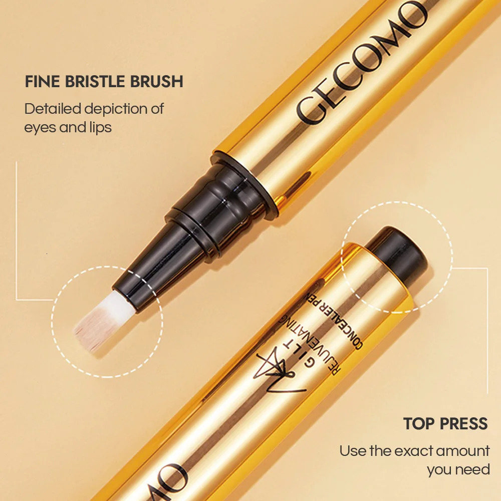 GECOMO Press Concealer Pen Liquid Concealer Long Lasting Not Base Makeup Face Invisible Pores 250512