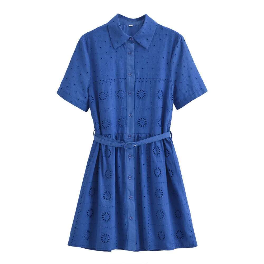 Summer New Fashion Women's Elegant Casual Design Sense European and American Style Embroidered Short Dress